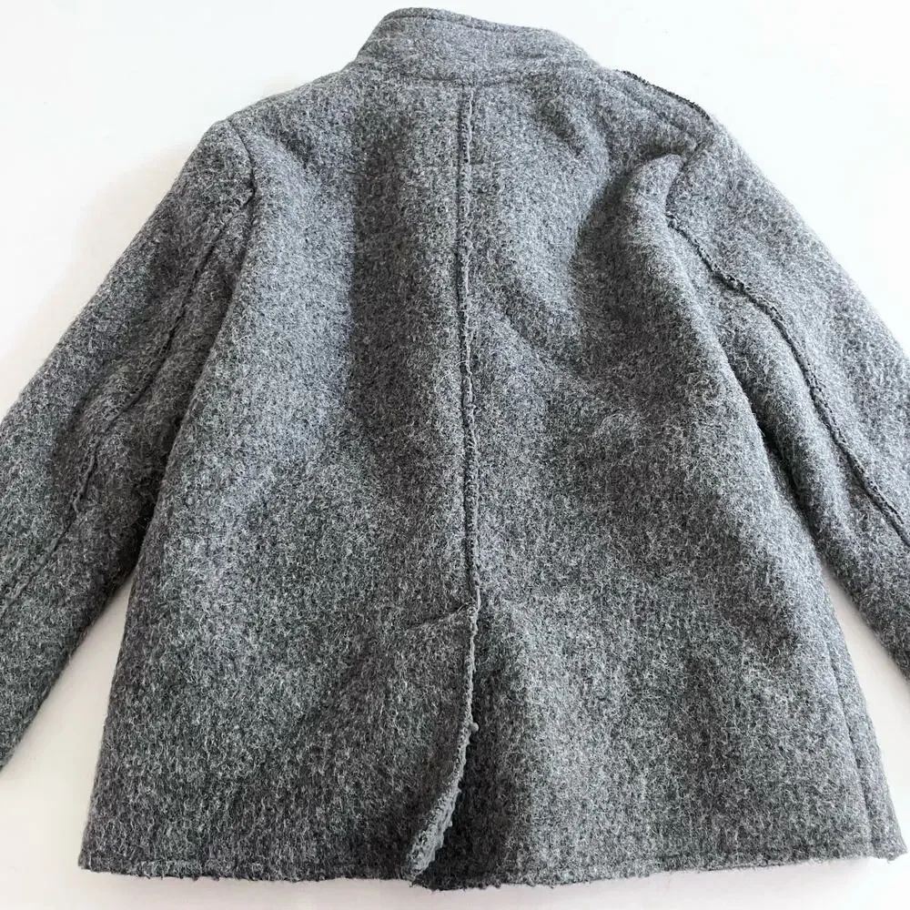 Zara boys gray polar fleece coat jacket size 8